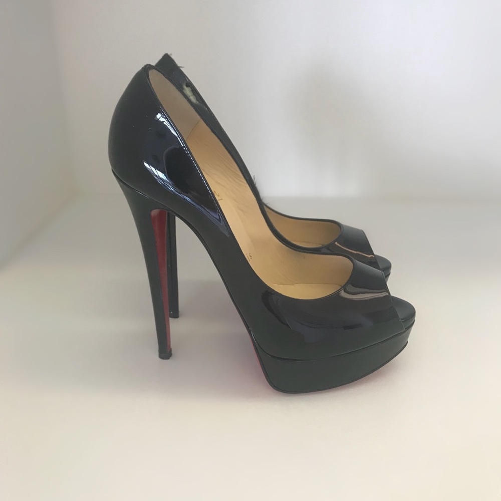 Christian Louboutin Lady Peep Black Patent size 37